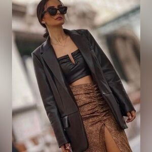 ZARA leather blazer